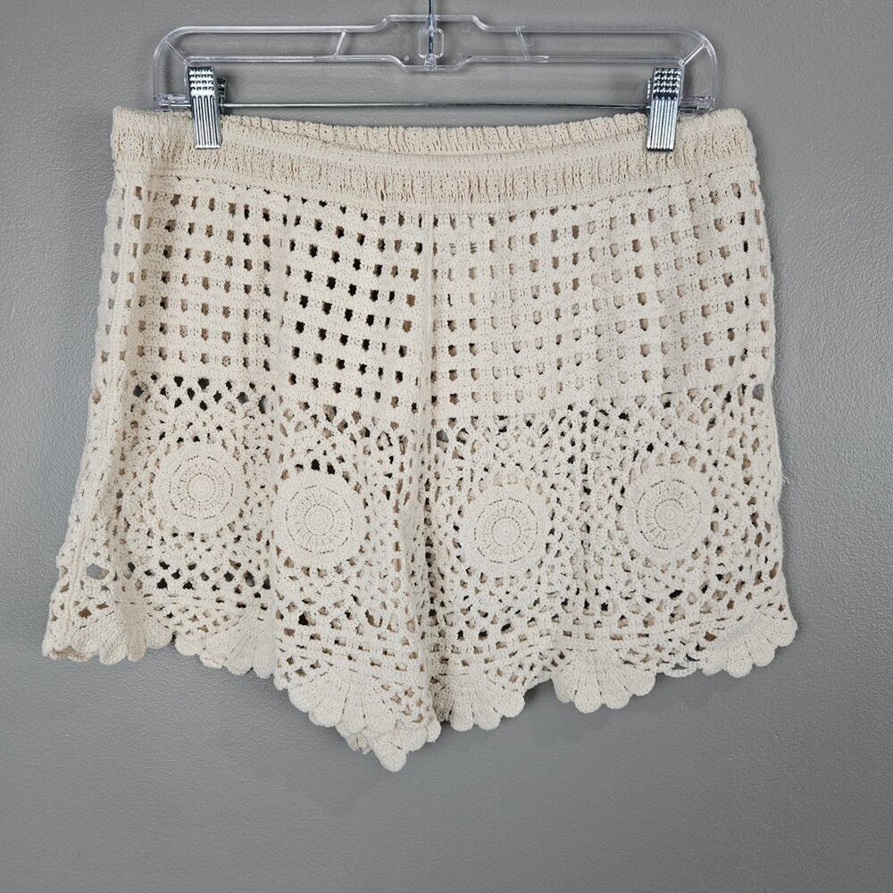 Crotchet Boho‎ Cream Cotton Coastal Hobie Shorts Size XL
